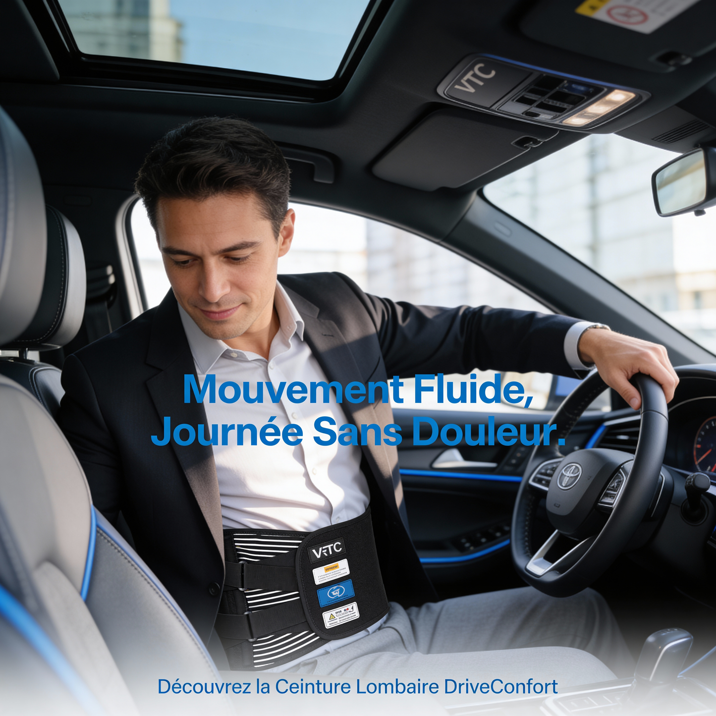 Ceinture lombaire voiture – Soutien du bas du dos pour les longues heures de conduite