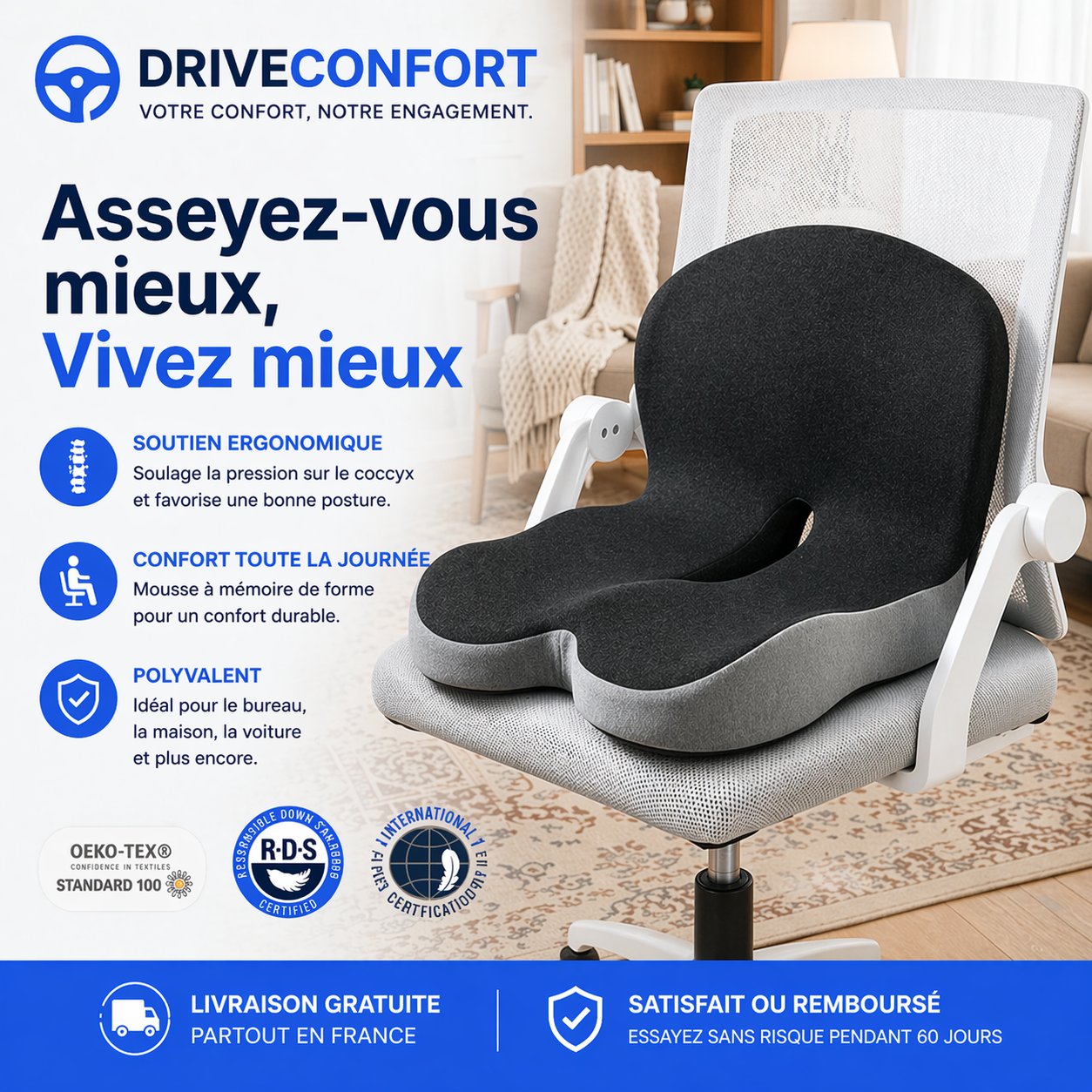 DriveConfort - Coussin voiture